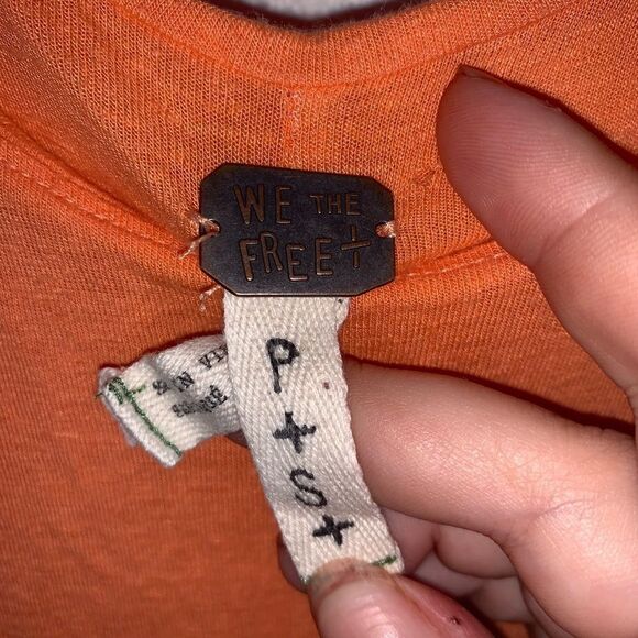 We the Free People Hi Low Tank Top Lagenlook Tangerine Orange - Picture 5 of 8